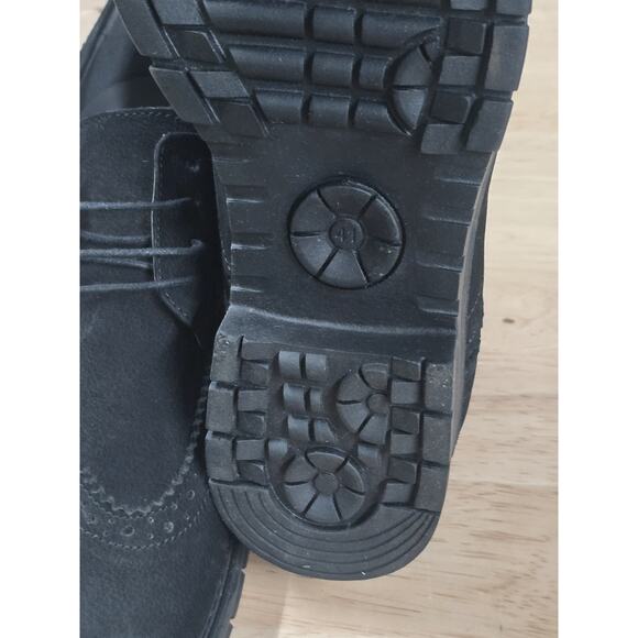 Halis-Men Comfort Men's Black Suede Oxford Wingtip Brogue Lace-Up Formal Shoes - Picture 6 of 8